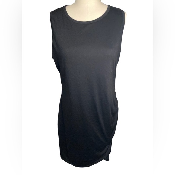 Btfbm Women Casual Dress Crew Neck Ruched Summer Sleeveless Tank Bodycon Size XL - Picture 4 of 8